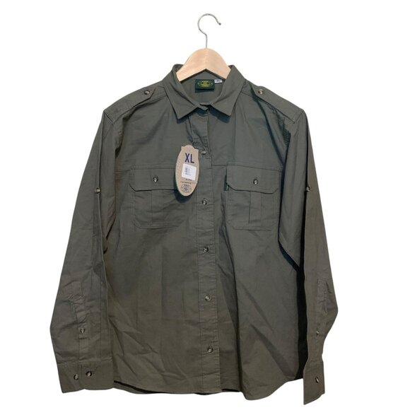 NWT Tag Safari Womens Hunting Shirt Gray Button-Up XL Big Game Trophy - Picture 1 of 9